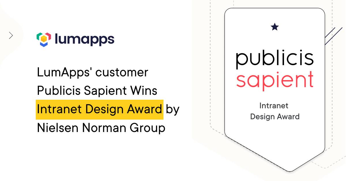 Publicis Sapient Intranet design award badge