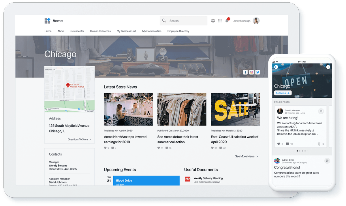 Example of Store Community – LumApps Intranet